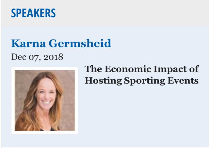 This week our guest speaker is Karna is the economic impact of hosting sports…