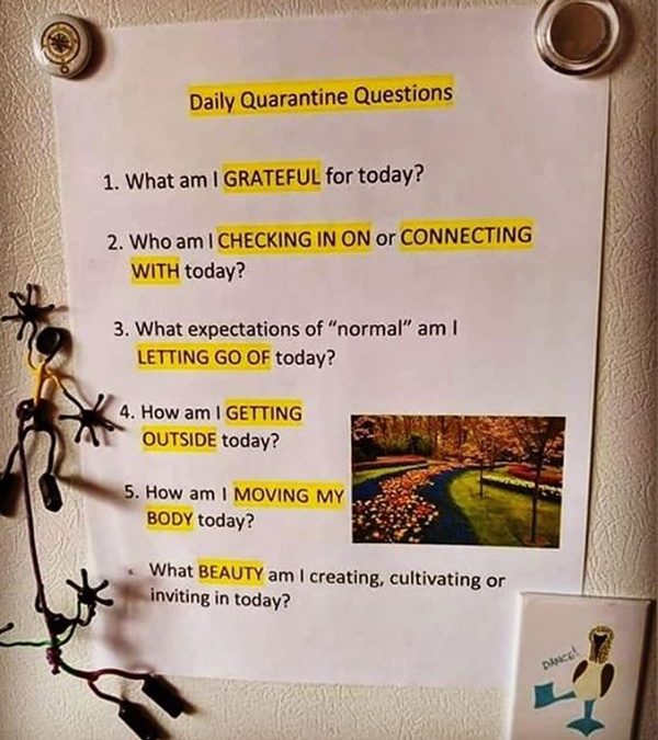 Each item is important but #2 spreads positive, hope everyone is connecting with someone…