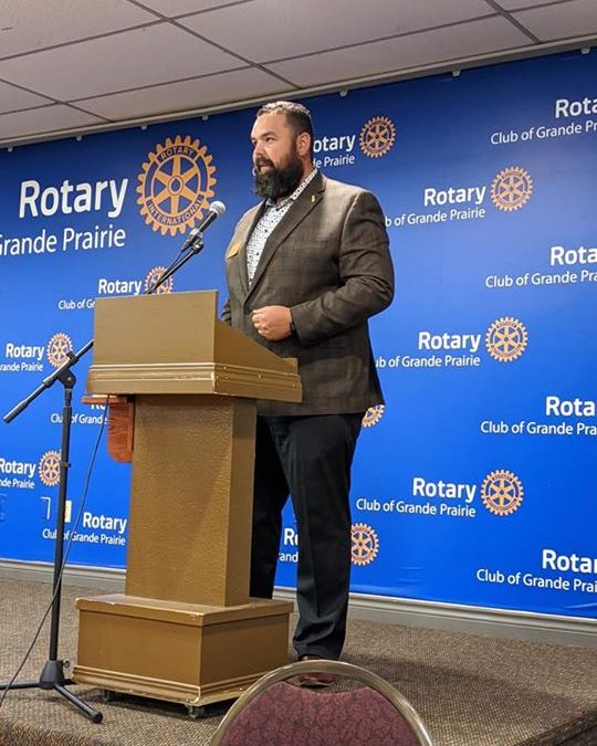 At this Friday’s meeting William Stewart from the Grande Prairie Airport stopped by to…